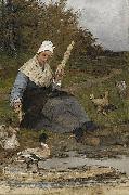Anna Nordgren Farmer Woman At The Beach Germany oil painting artist